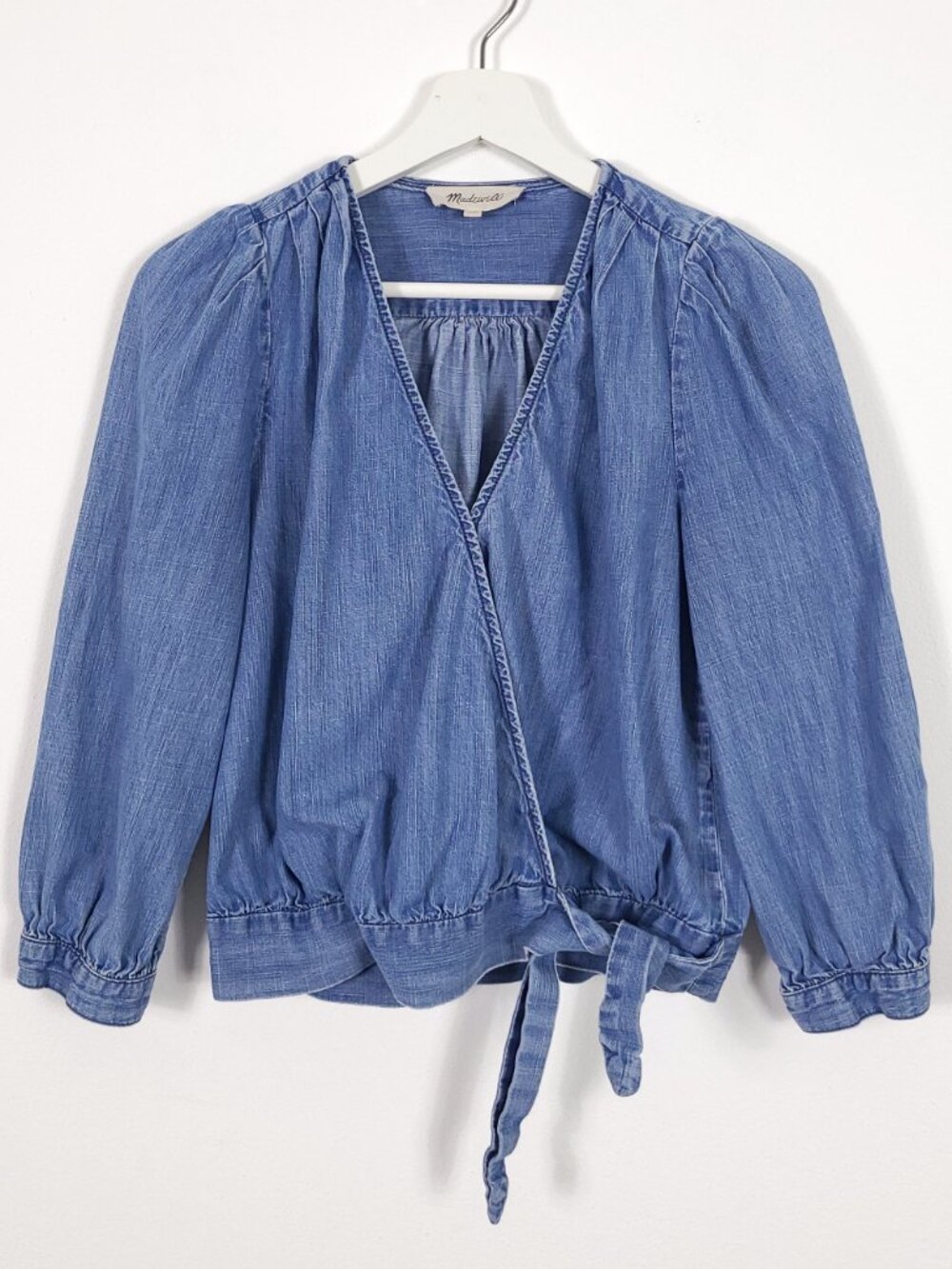 Madewell Denim Wrap Top - Picture 5 of 13